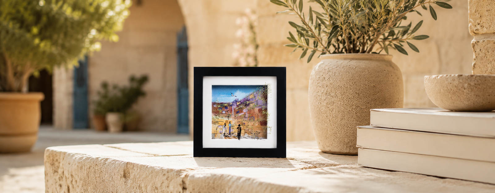 Western Wall — 3D glass painting by Jean-Pierre Weill: the Kotel in Jerusalem, shared history and future