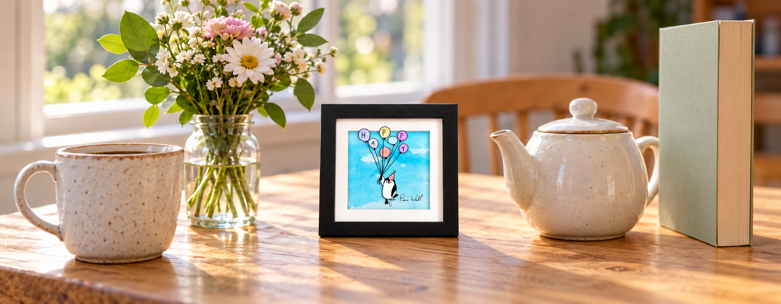 Happy Penguin — 3D glass painting by Jean-Pierre Weill